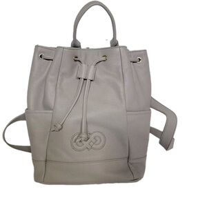 Cole Haan Gray Leather Drawstring Backpack